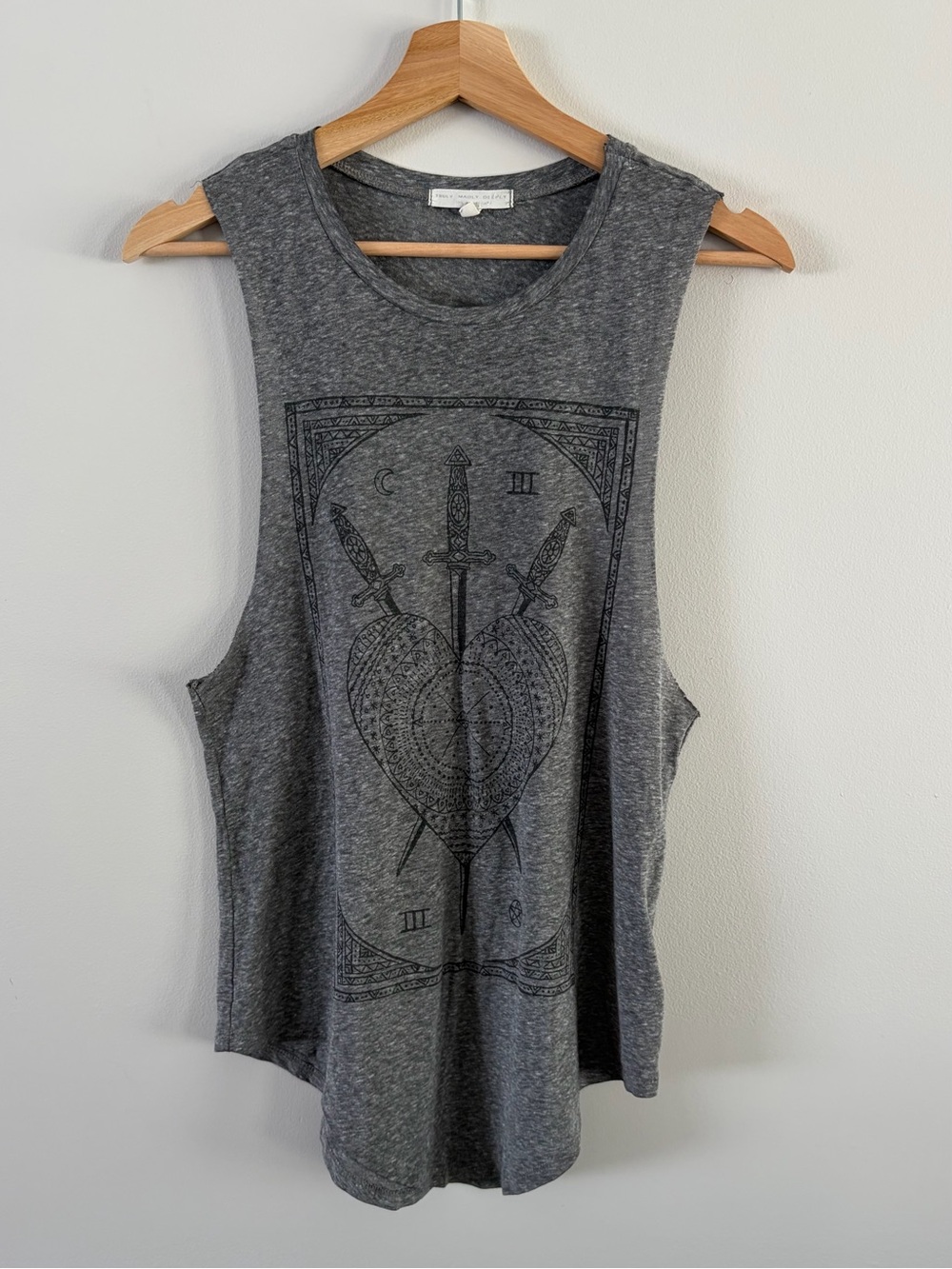 Charcoal Gray Graphic Muscle Tank